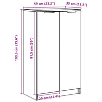 Scarpiera Nera 59x35x100 cm in Legno Multistrato 811440