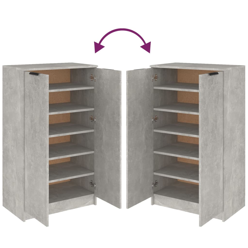 Scarpiera Grigio Cemento 59x35x100 cm in Legno Multistrato