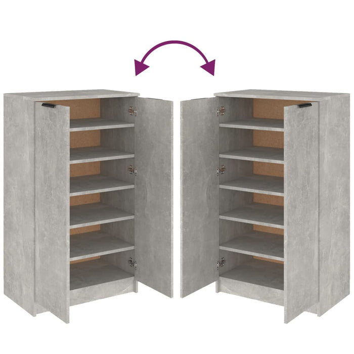 Scarpiera Grigio Cemento 59x35x100 cm in Legno Multistrato