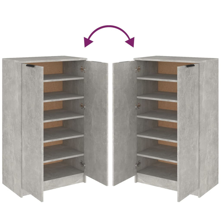 Scarpiera Grigio Cemento 59x35x100 cm in Legno Multistrato