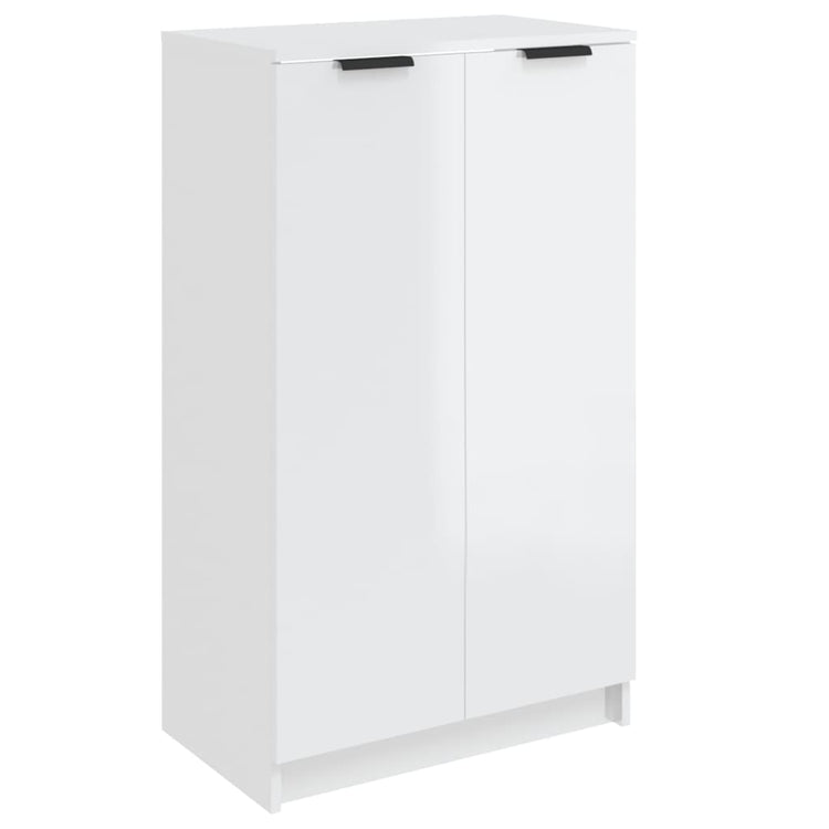 Scarpiera Bianco Lucido 59x35x100 cm in Legno Multistrato 811445