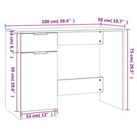 Scrivania Bianca 100x50x75 cm in Legno Multistrato 811493