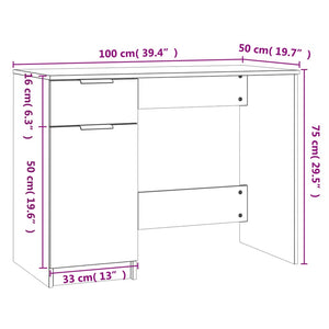 Scrivania Nera 100x50x75 cm in Legno Multistrato 811494