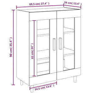 Credenza Bianca 69,5x34x90 cm in Legno Multistrato 812114