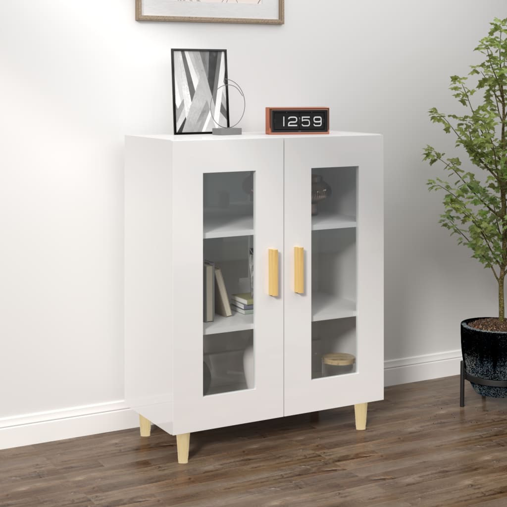 Credenza 69,5x34x90 cm in Legno Multistrato Bianco Lucido 812120