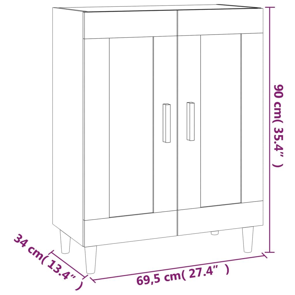 Credenza Bianca 69,5x34x90 cm in Legno Multistrato cod mxl 7503