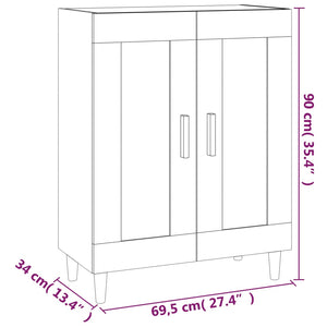 Credenza Nera 69,5x34x90 cm in Legno Multistrato cod mxl 20985