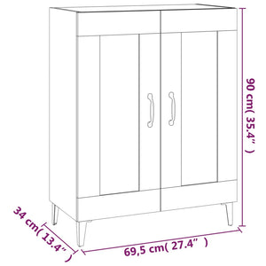 Credenza Nera 69,5x34x90 cm in Legno Multistrato cod mxl 13005