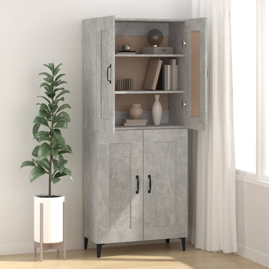 Credenza Grigio Cemento 69,5x34x90 cm in Legno Multistrato cod mxl 14844