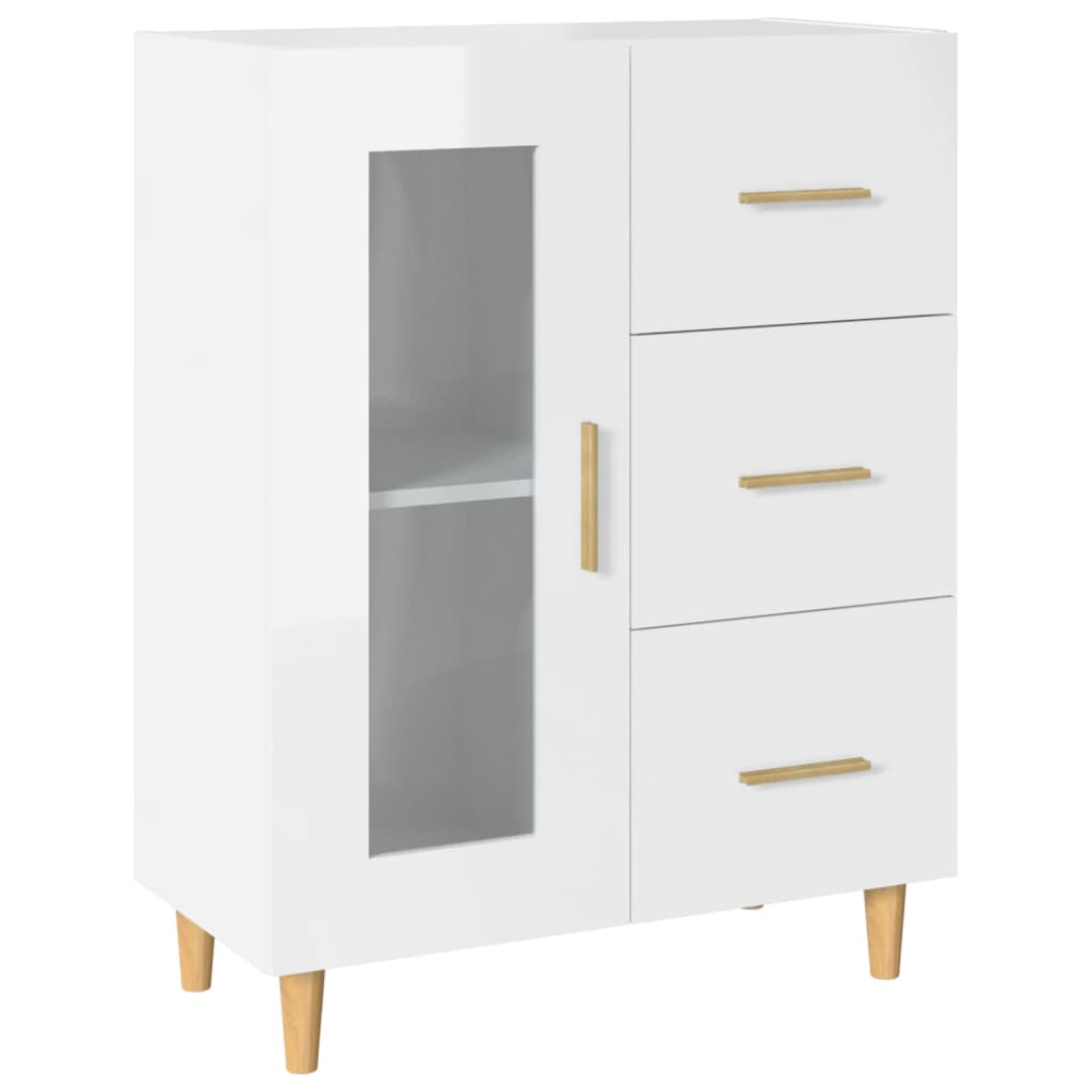 Credenza 69,5x34x90 cm in Legno Multistrato Bianco Lucido cod mxl 14814