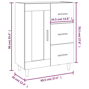 Credenza 69,5x34x90 cm in Legno Multistrato Bianco Lucido cod mxl 14814