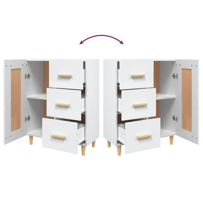 Credenza Bianca 69,5x34x90 cm in Legno Multistrato 812222