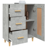 Credenza Grigio Cemento 69,5x34x90 cm in Legno Multistrato 812226