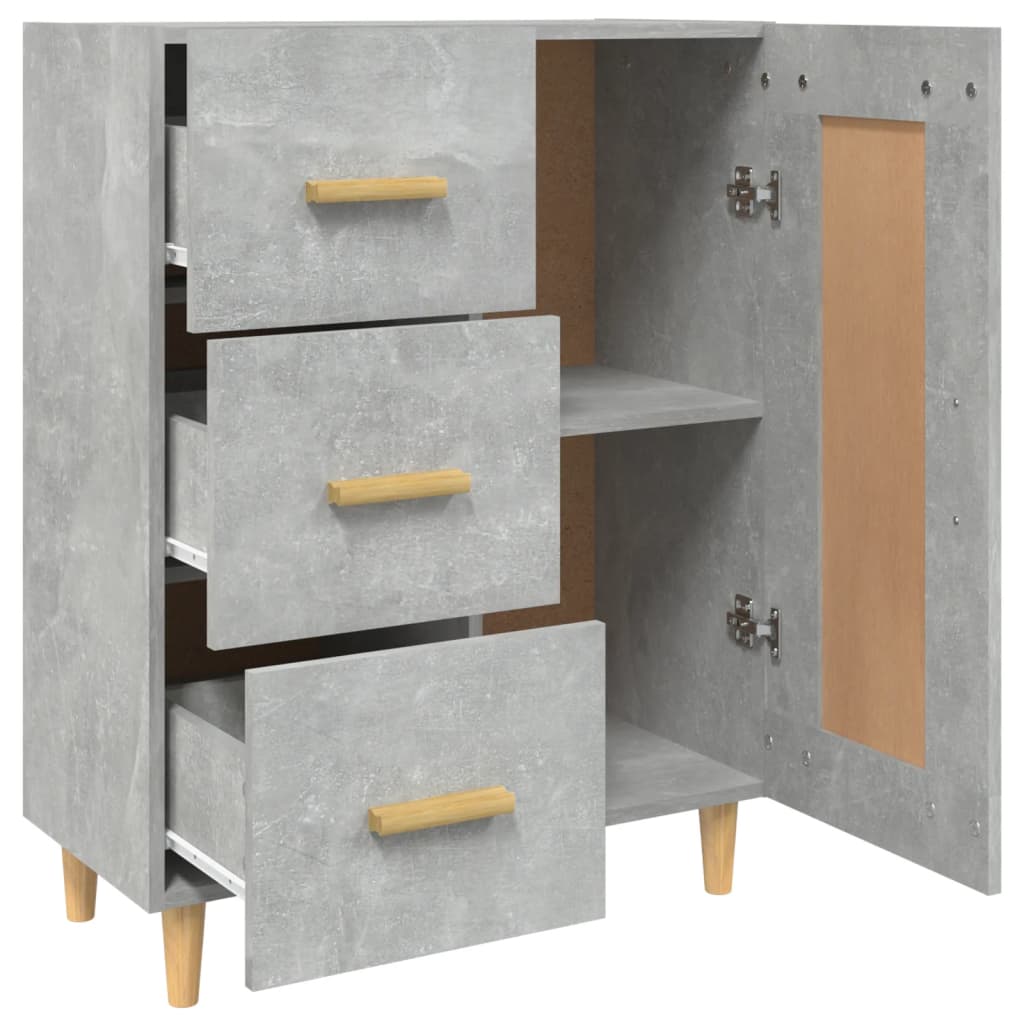 Credenza Grigio Cemento 69,5x34x90 cm in Legno Multistrato cod mxl 18160