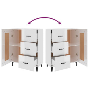 Credenza 69,5x34x90 cm in Legno Multistrato Bianco Lucido cod mxl 12963