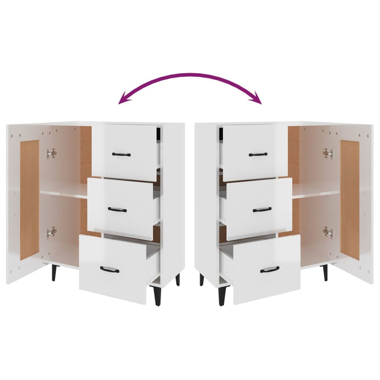 Credenza 69,5x34x90 cm in Legno Multistrato Bianco Lucido cod mxl 12963