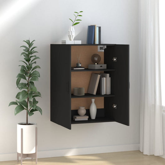 Mobile Pensile Nero 69,5x34x90 cm in Legno Multistrato cod mxl 52264