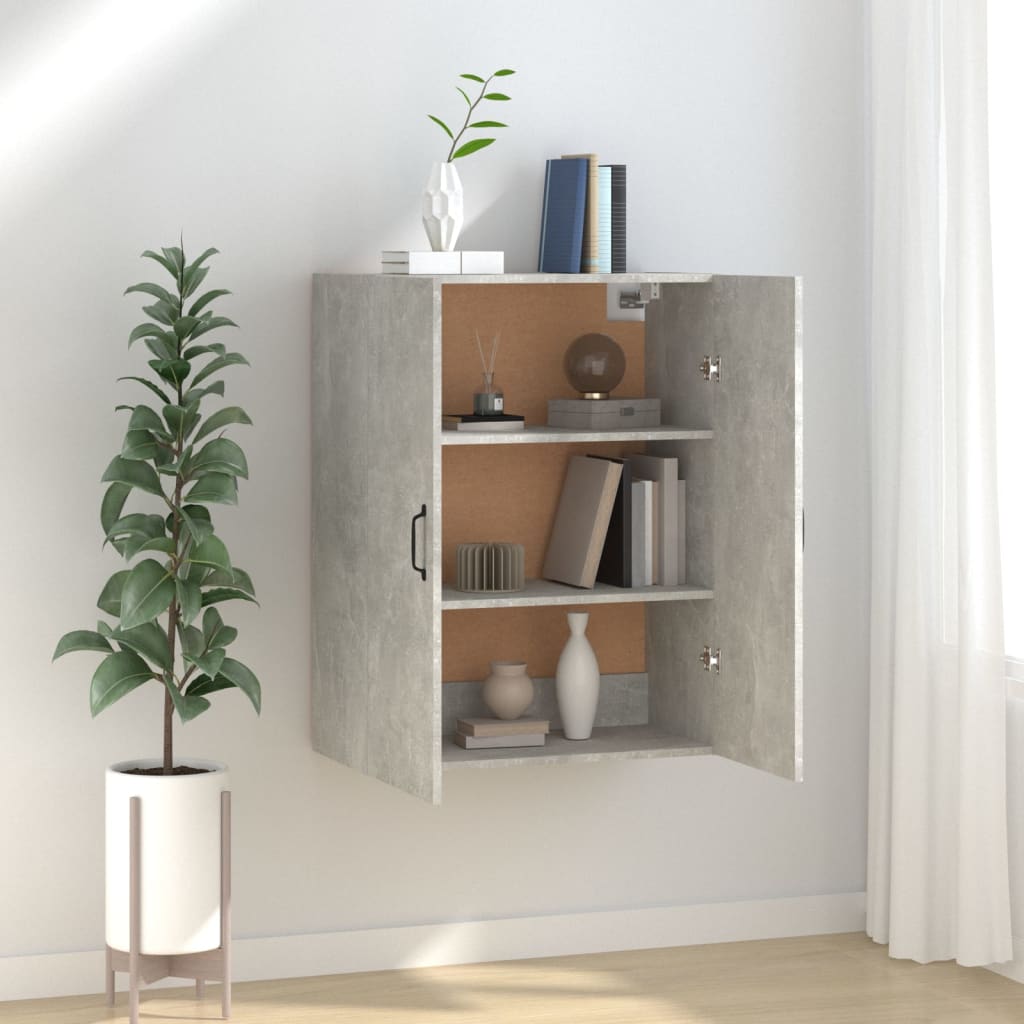 Mobile Pensile Grigio Cemento 69,5x34x90cm in Legno Multistrato 812271