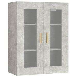 Armadietto Pensile a Parete Grigio Cemento 69,5x34x90 cm 812280