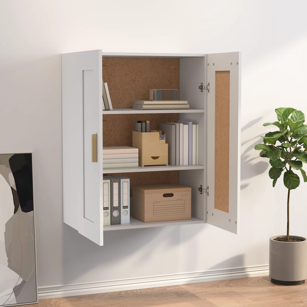 Mobile a Parete Bianco 69,5x32,5x90 cm in Legno Multistrato cod mxl 41906