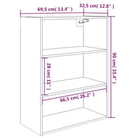 Armadietto Pensile a Parete Rovere Sonoma 69,5x32,5x90 cm 812315