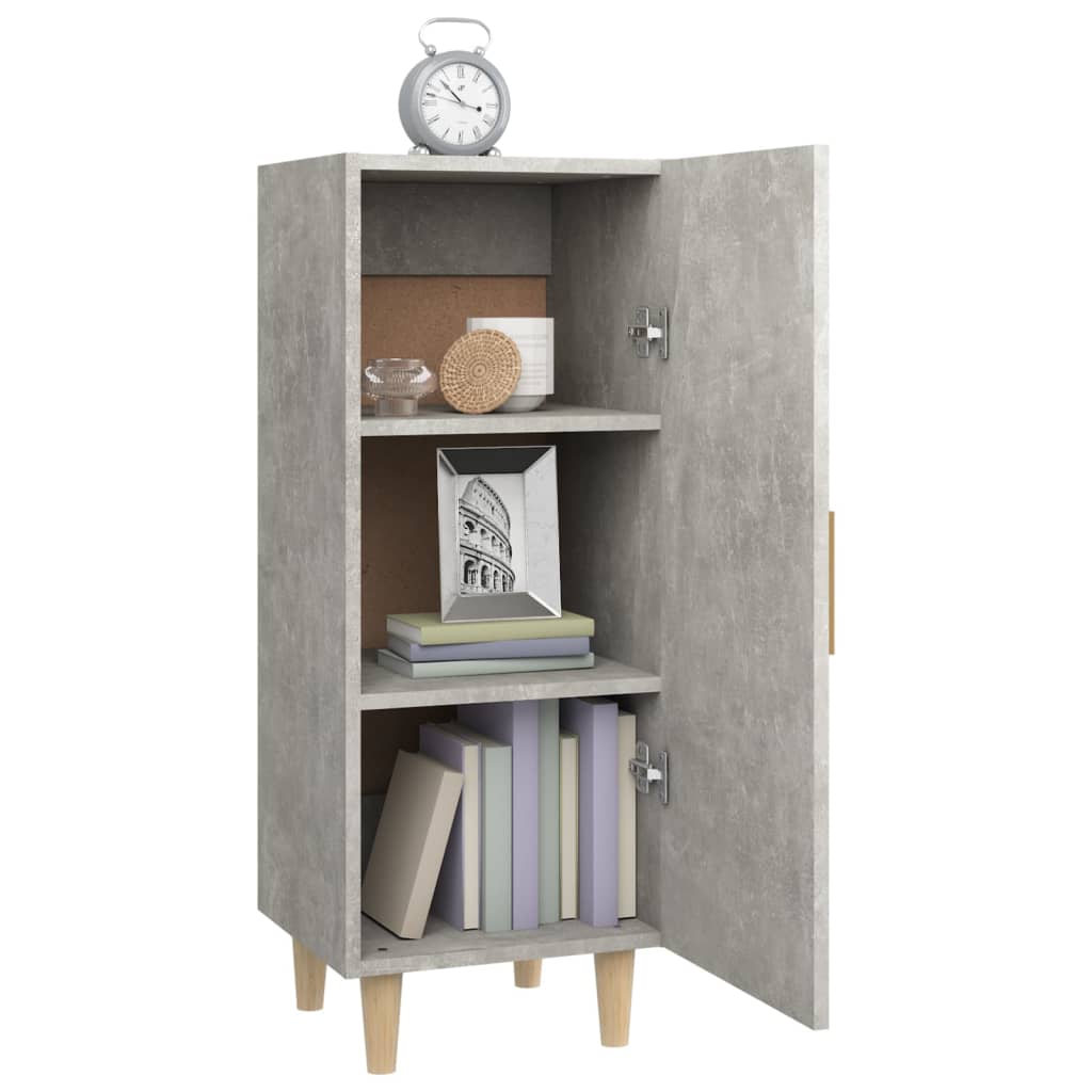 Credenza Grigio Cemento 34,5x34x90 cm in Legno Multistrato 812325