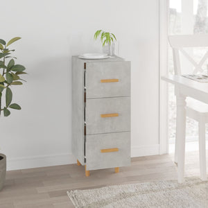 Credenza Grigio Cemento 34,5x34x90 cm in Legno Multistrato 812343