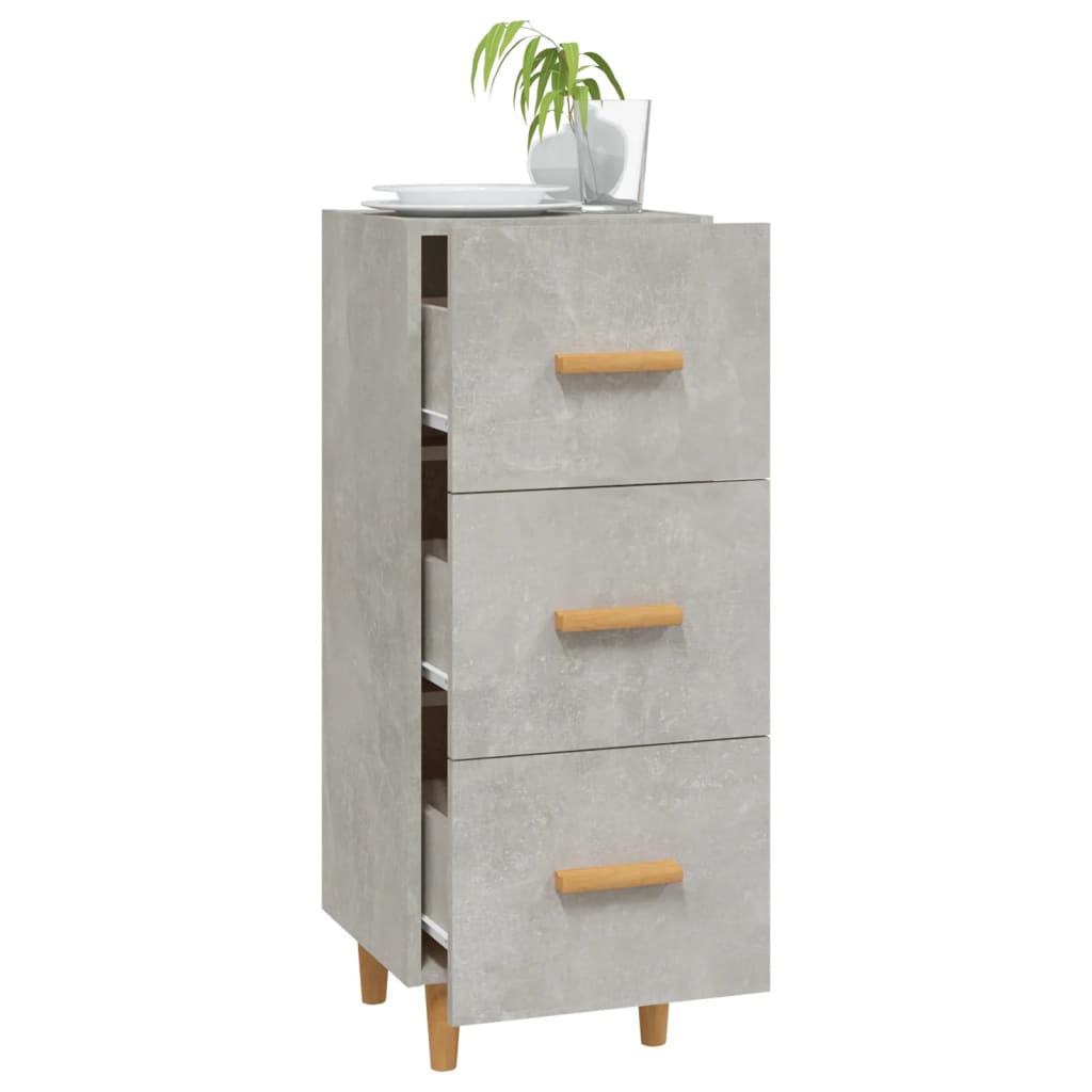 Credenza Grigio Cemento 34,5x34x90 cm in Legno Multistrato cod mxl 26770