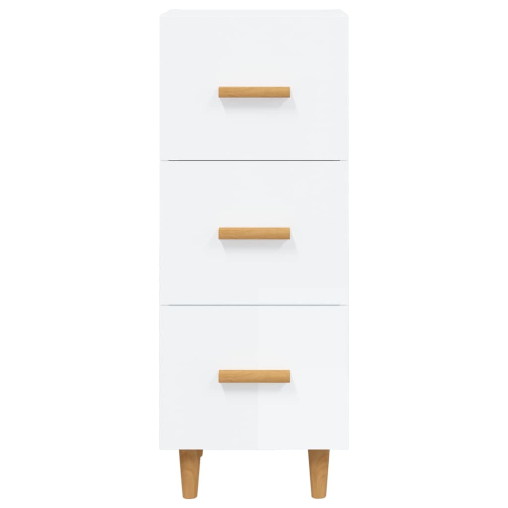 Credenza Bianco Lucido 34,5x34x90 cm in Legno Multistrato cod mxl 27513