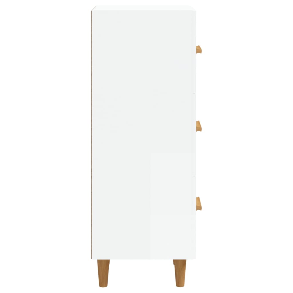 Credenza Bianco Lucido 34,5x34x90 cm in Legno Multistrato cod mxl 27513