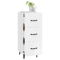 Credenza Bianco Lucido 34,5x34x90 cm in Legno Multistrato 812354