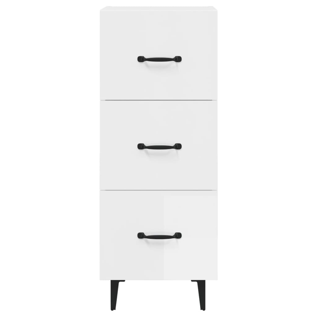 Credenza Bianco Lucido 34,5x34x90 cm in Legno Multistrato cod mxl 17866