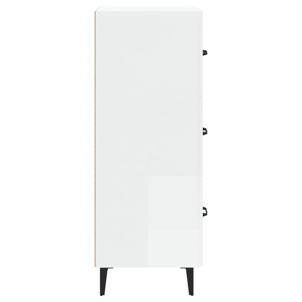 Credenza Bianco Lucido 34,5x34x90 cm in Legno Multistrato cod mxl 17866