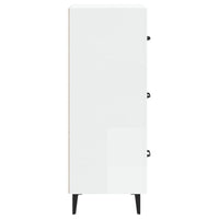 Credenza Bianco Lucido 34,5x34x90 cm in Legno Multistrato 812354