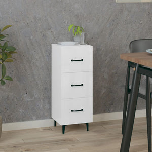 Credenza Bianco Lucido 34,5x34x90 cm in Legno Multistrato cod mxl 17866