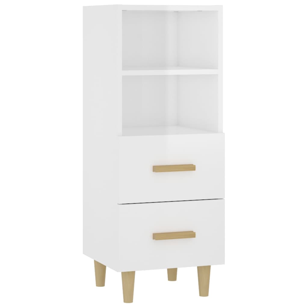 Credenza 34,5x34x90 cm in Legno Multistrato Bianco Lucido