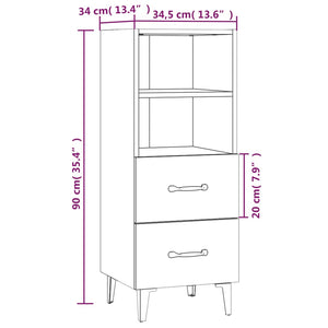 Credenza Bianca 34,5x34x90 cm in Legno Multistrato 812366