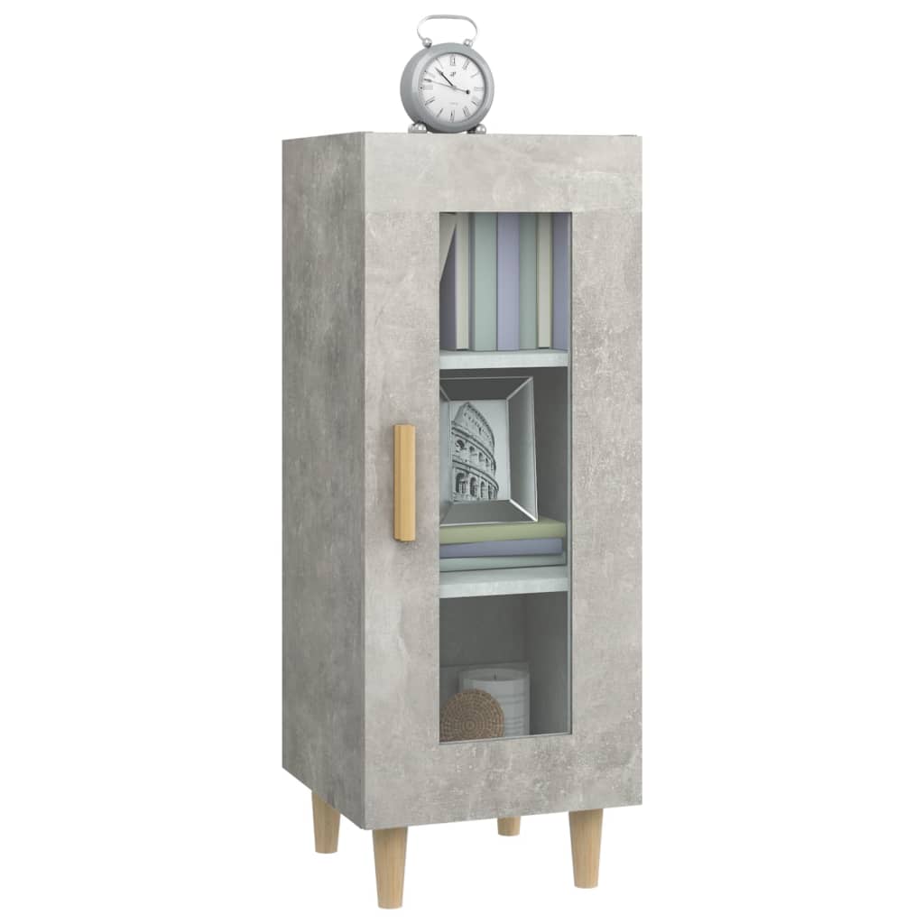 Credenza Grigio Cemento 34,5x34x90 cm in Legno Multistrato 812397