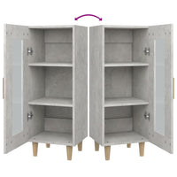 Credenza Grigio Cemento 34,5x34x90 cm in Legno Multistrato 812397