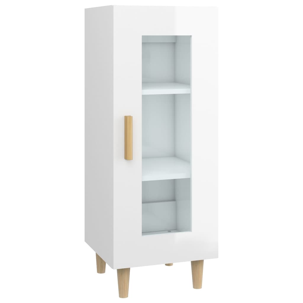 Credenza Bianco Lucido 34,5x34x90 cm in Legno Multistrato cod mxl 26740