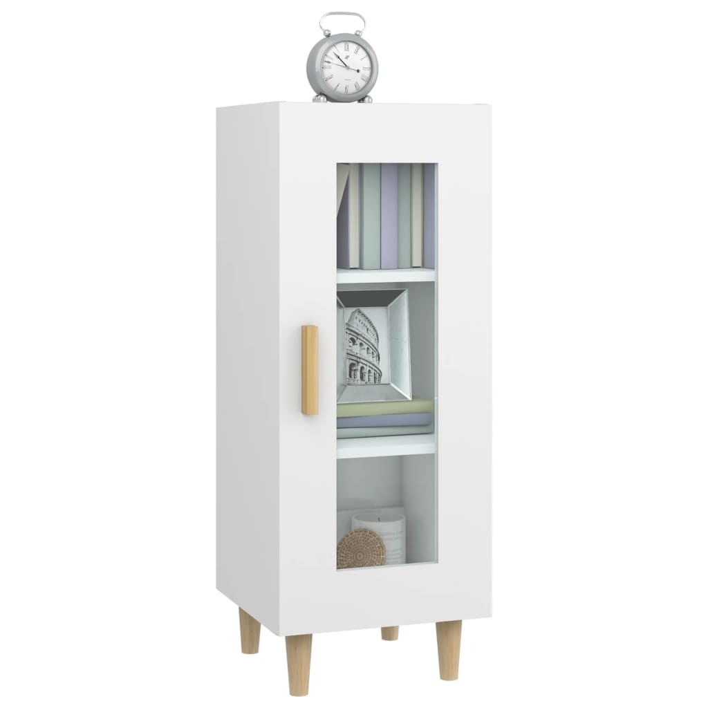 Credenza Bianco Lucido 34,5x34x90 cm in Legno Multistrato cod mxl 26740