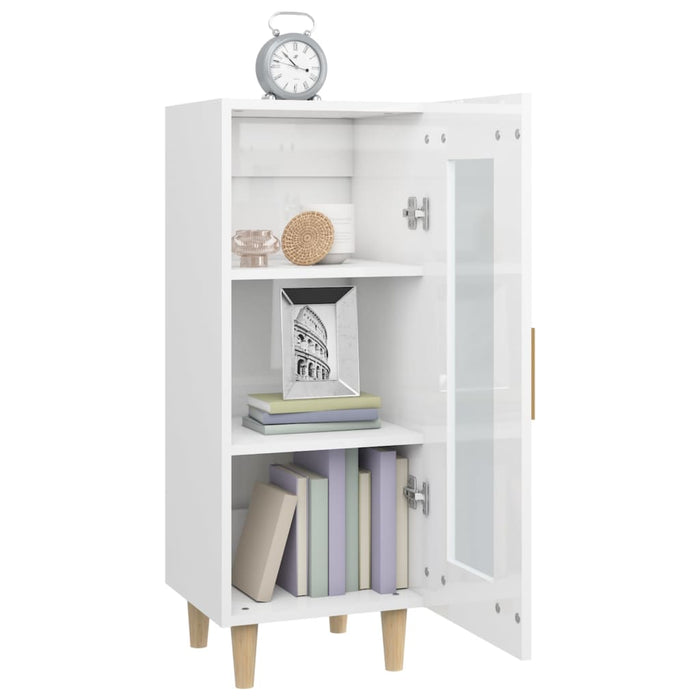 Credenza Bianco Lucido 34,5x34x90 cm in Legno Multistrato cod mxl 26740