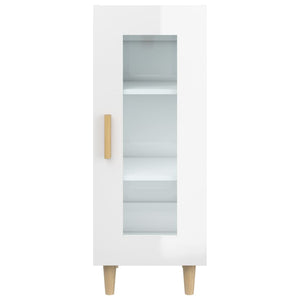 Credenza Bianco Lucido 34,5x34x90 cm in Legno Multistrato cod mxl 26740