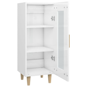 Credenza Bianco Lucido 34,5x34x90 cm in Legno Multistrato cod mxl 26740