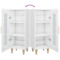 Credenza Bianco Lucido 34,5x34x90 cm in Legno Multistrato cod mxl 26740