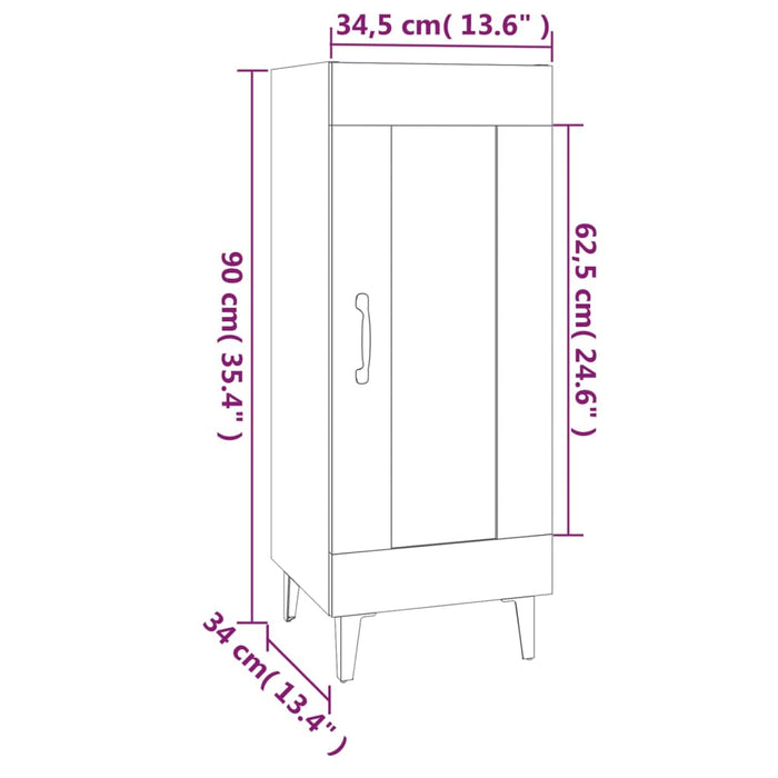 Credenza Bianca 34,5x34x90 cm in Legno Multistrato cod mxl 65714