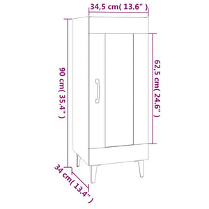 Credenza Grigio Cemento 34,5x34x90 cm in Legno Multistrato cod mxl 13501