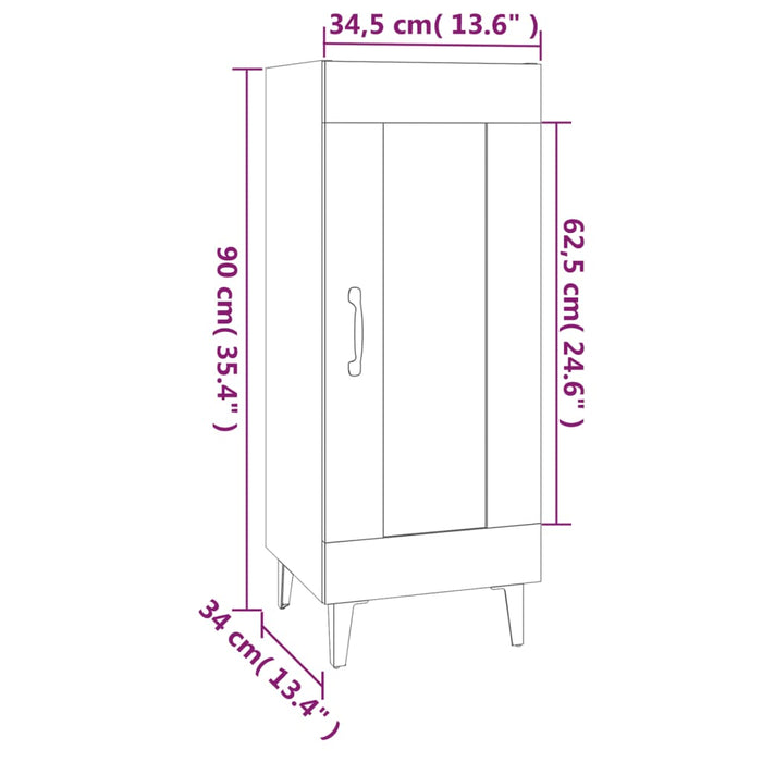 Credenza Grigio Cemento 34,5x34x90 cm in Legno Multistrato cod mxl 13501