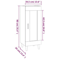 Credenza Grigio Cemento 34,5x34x90 cm in Legno Multistrato 812415