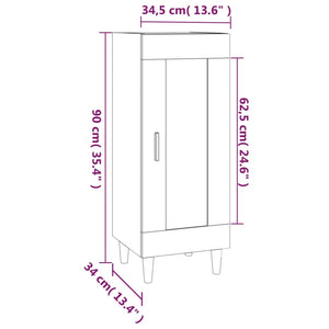 Credenza Grigio Cemento 34,5x34x90 cm in Legno Multistrato 812415